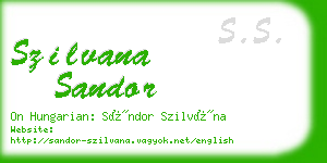 szilvana sandor business card